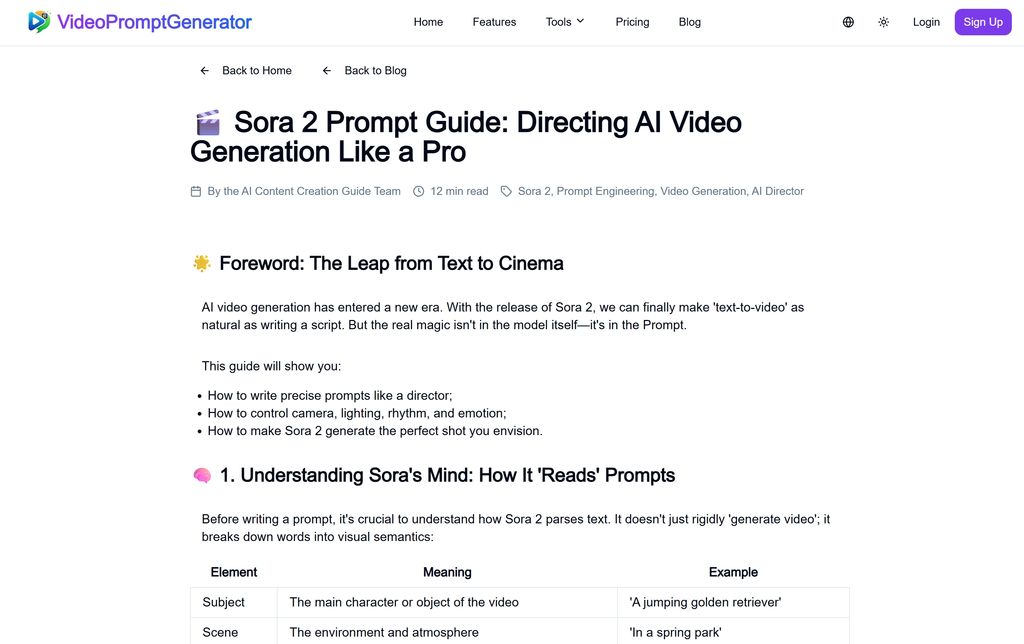 Sora 2 Prompt Guide